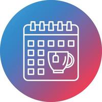 Weekend Break Line Gradient Circle Background Icon vector