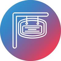 Signboard Line Gradient Circle Background Icon vector