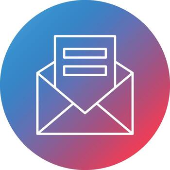 Email Line Gradient Circle Background Icon vector