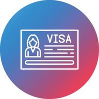 icono de fondo de círculo de degradado de línea de visa vector