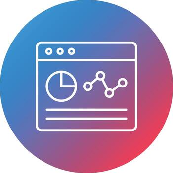 Webpage Statistics Line Gradient Circle Background Icon vector