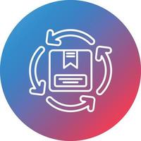 Easy Return Line Gradient Circle Background Icon vector
