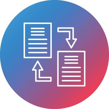 Documents Exchange Line Gradient Circle Background Icon vector