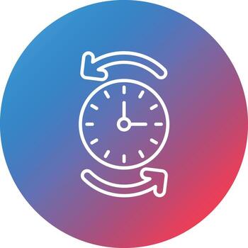Time Tracking Line Gradient Circle Background Icon vector