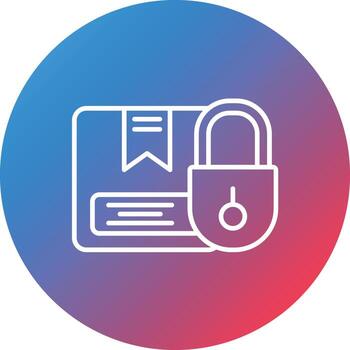 icono de fondo de círculo degradado de línea de seguridad de paquete vector