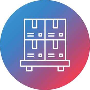 Packages Line Gradient Circle Background Icon vector