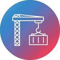 Container Crane Line Gradient Circle Background Icon vector