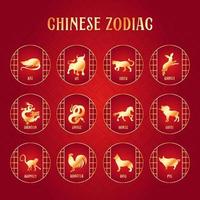 diseño de ilustración del zodiaco chino vector