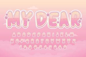 decorative my dear Font and Alphabet vector