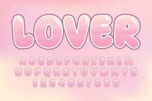 decorative lover Font and Alphabet vector