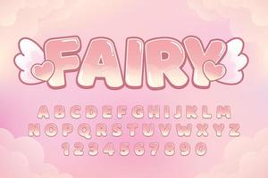 decorative fairy Font and Alphabet vector