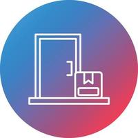 Delivery On Doorstep Line Gradient Circle Background Icon vector