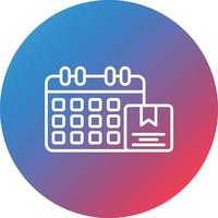 Calendar Line Gradient Circle Background Icon vector