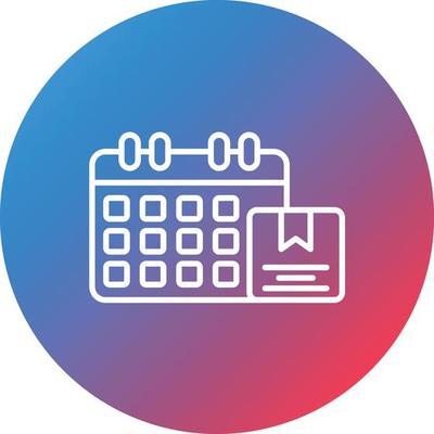 Calendar Line Gradient Circle Background Icon