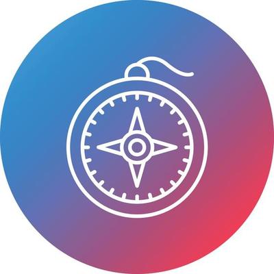 Compass Line Gradient Circle Background Icon