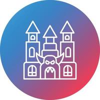 Haunted House Line Gradient Circle Background Icon vector