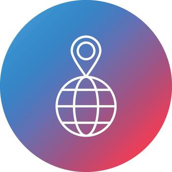 icono de fondo de círculo degradado de línea de geolocalización vector