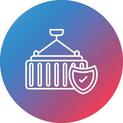 Cargo Insurance Line Gradient Circle Background Icon