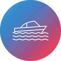 Splash Boat Line Gradient Circle Background Icon vector