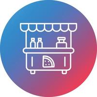 Pizza Stall Line Gradient Circle Background Icon vector