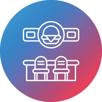 Burger Bar Line Gradient Circle Background Icon vector