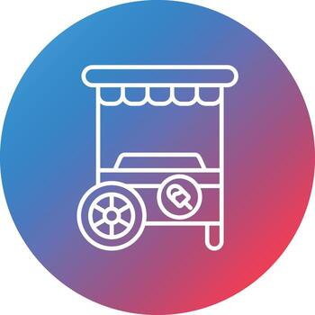 Ice Cream Stall Line Gradient Circle Background Icon vector