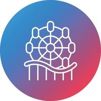 Ferris Wheel Line Gradient Circle Background Icon vector