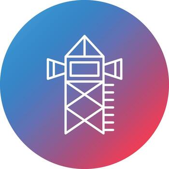 Observation Tower Line Gradient Circle Background Icon vector