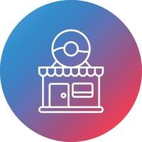 Donut Shop Line Gradient Circle Background Icon vector
