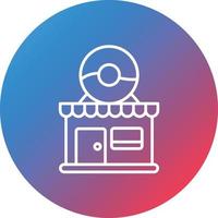 icono de fondo de círculo degradado de línea de tienda de donas vector