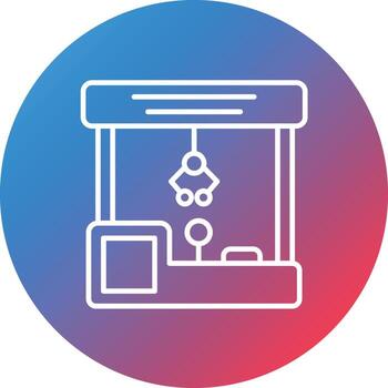 Claw Machine Line Gradient Circle Background Icon vector