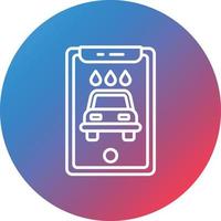 Car Wash App Line Gradient Circle Background Icon vector