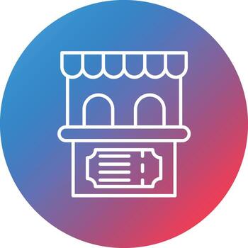 Ticket Counter Line Gradient Circle Background Icon vector