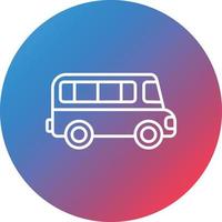 Minivan Line Gradient Circle Background Icon vector
