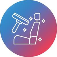 icono de fondo de círculo degradado de línea de limpieza de asiento vector