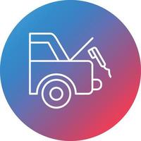 Car Trunk Cleaning Line Gradient Circle Background Icon vector