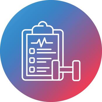 Fitness Program Line Gradient Circle Background Icon vector