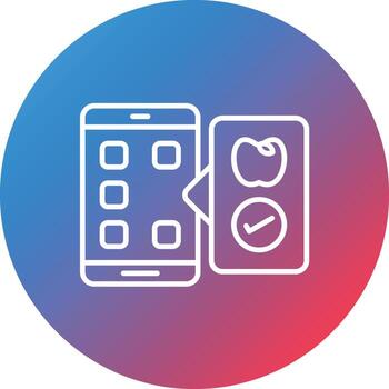 icono de fondo de círculo de degradado de línea de aplicación de seguimiento de nutrición vector