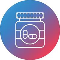 Supplements Line Gradient Circle Background Icon vector
