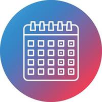 Calendar Line Gradient Circle Background Icon vector