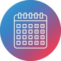 icono de fondo de círculo degradado de línea de calendario vector