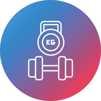 Weights Set Line Gradient Circle Background Icon vector