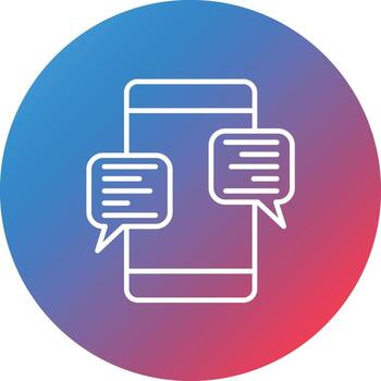 Chatting Line Gradient Circle Background Icon vector