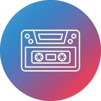 Cassette Line Gradient Circle Background Icon vector