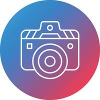 Camera Line Gradient Circle Background Icon vector