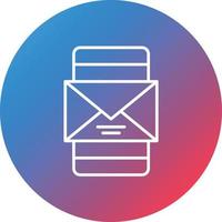Mobile Messaging Line Gradient Circle Background Icon vector