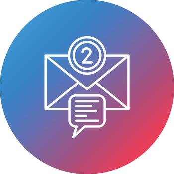 Messaging Line Gradient Circle Background Icon vector