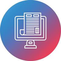 Online Newspaper Line Gradient Circle Background Icon vector