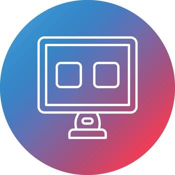 icono de fondo de círculo de degradado de línea de monitor vector