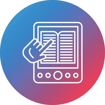 icono de fondo de círculo de degradado de línea de lectura en línea vector